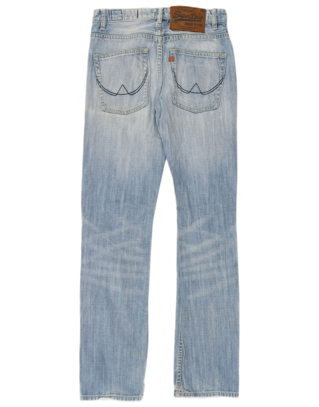 SUPERDRY Mens Straight Jeans W28 L32 Blue Cotton