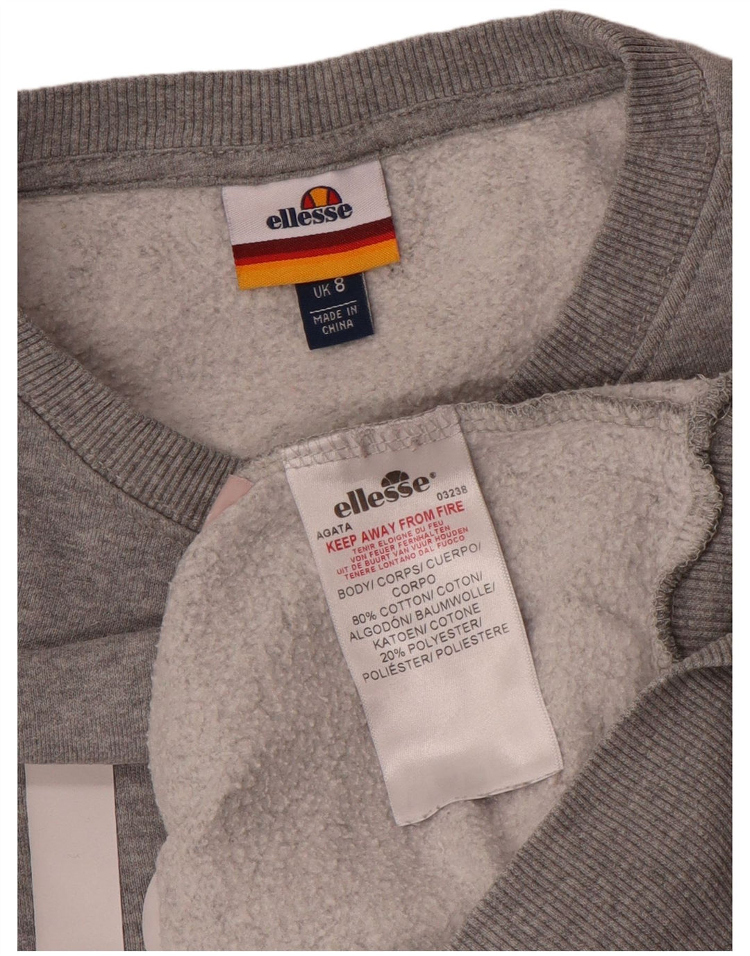 Pulover supradimensionat cu grafic pentru femei Ellesse UK 8 Bumbac gri mic