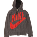 NIKE Mens Graphic Zip Hoodie Sweater Small Grey Cotton Vintage Nike and Second-Hand Nike from Messina Hembry 