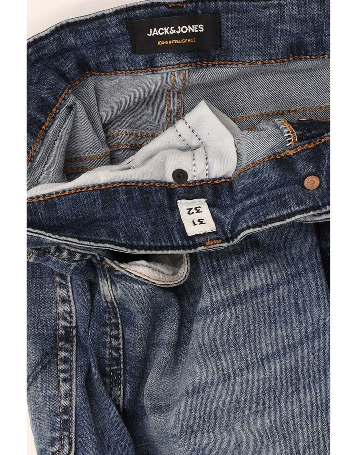 Pantaloni scurți din blugi pentru bărbați Jack & Jones W31, bumbac albastru mediu