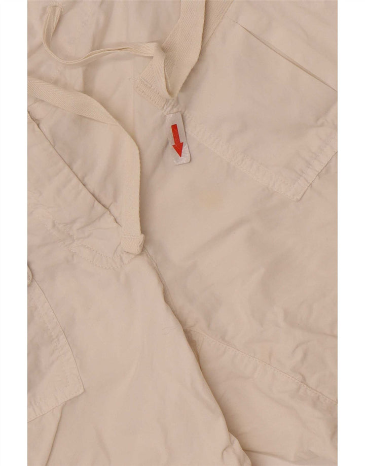 Pantaloni scurti cargo pentru femei Think Pink W30, bumbac alb mediu