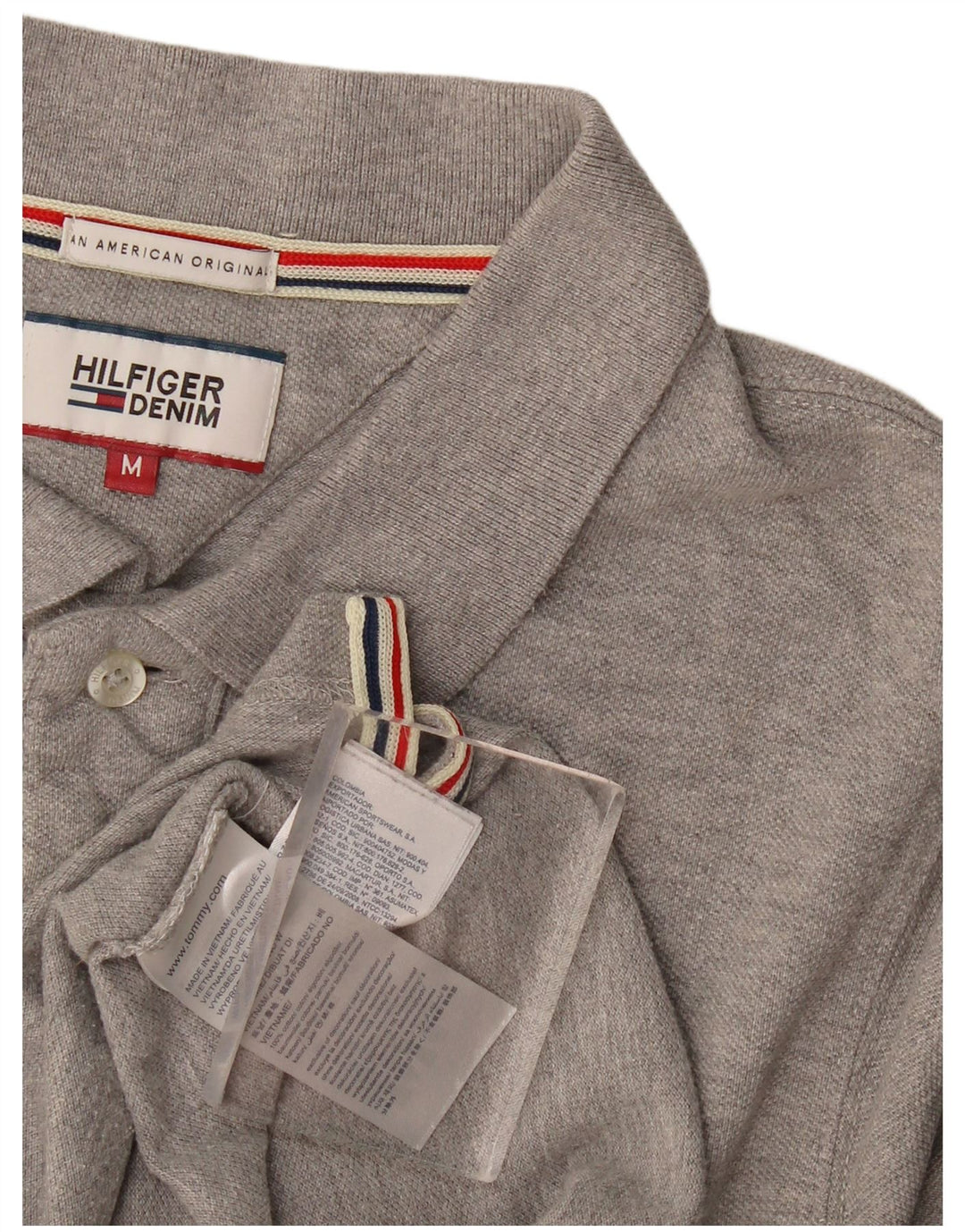 Tricou polo Tommy Hilfiger pentru bărbați, bumbac, gri mediu