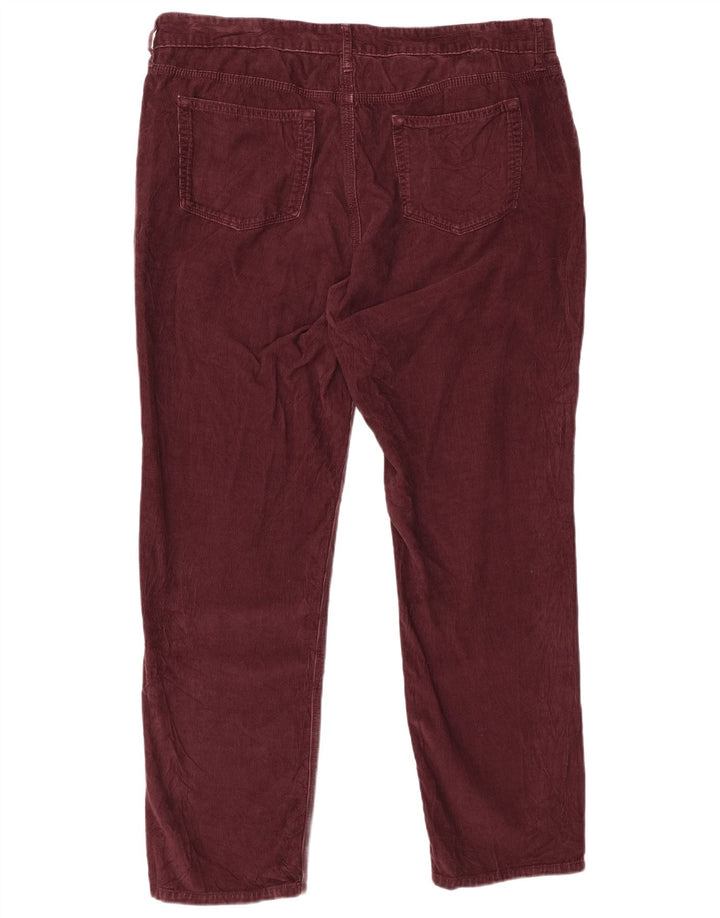 EDDIE BAUER Pantaloni pentru femei Boyfriend din velur SUA 18 2XL W38 L31 Burgundy