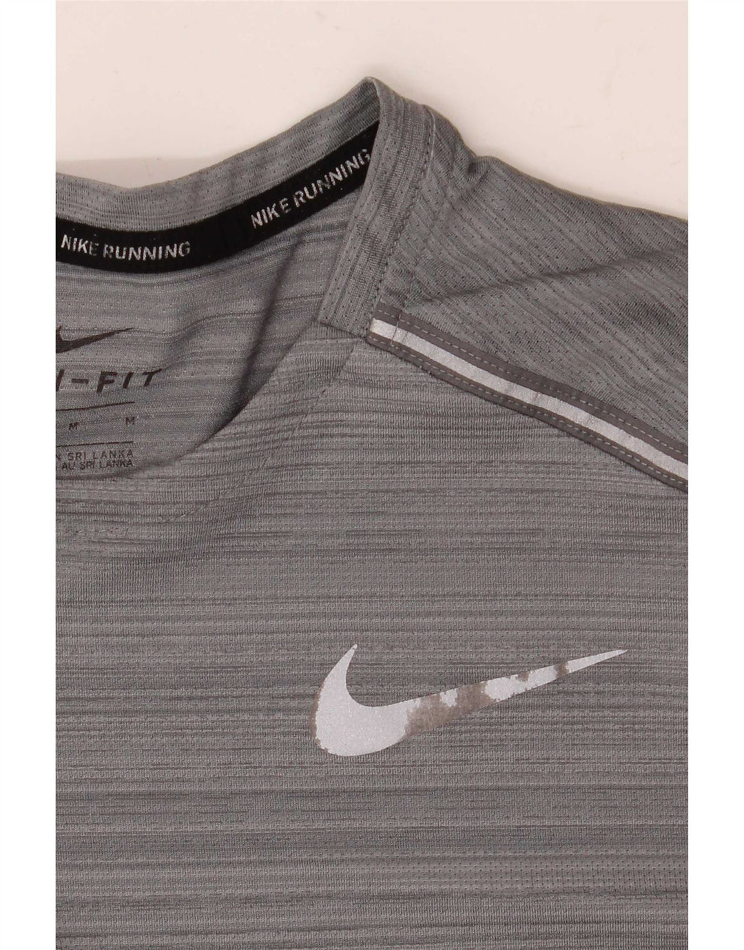 Tricou Nike Dri Fit pentru bărbați Top Mediu Gri Poliester cu dungi