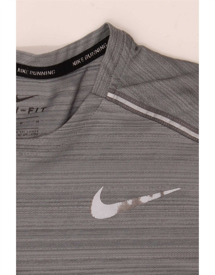 Tricou Nike Dri Fit pentru bărbați Top Mediu Gri Poliester cu dungi