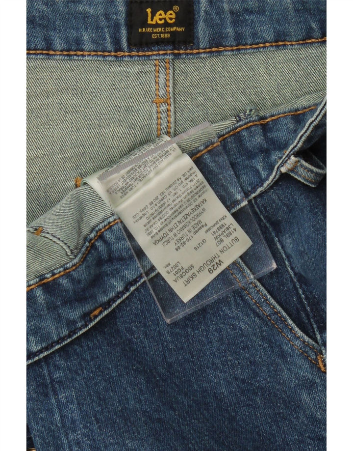 Fusta mini denim pentru femei LEE W29 bumbac albastru mediu