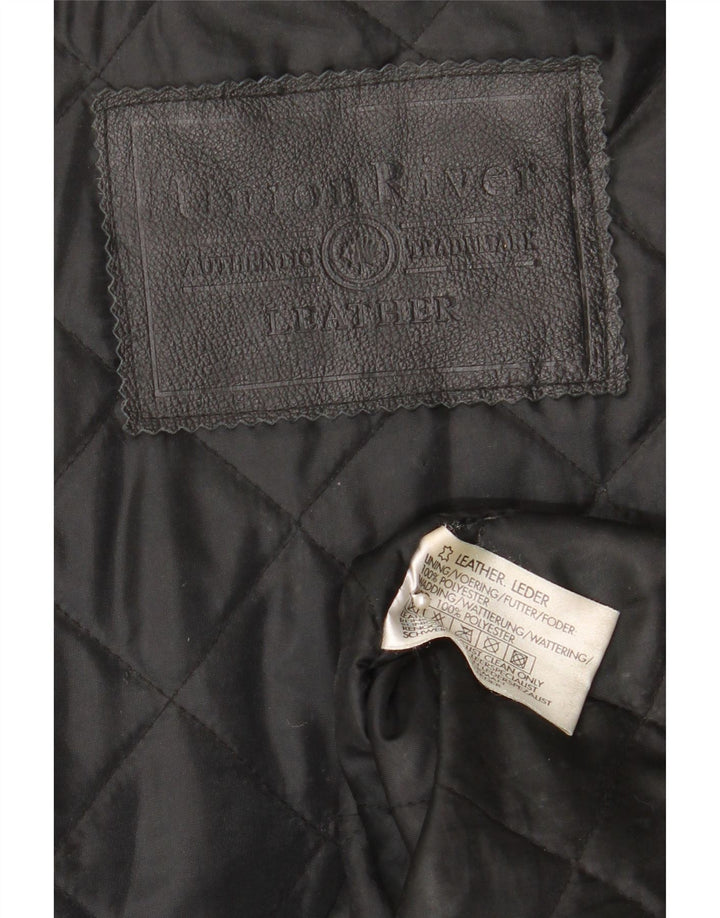 Palton din piele pentru bărbați Union River UK 41/43, mare, neagră