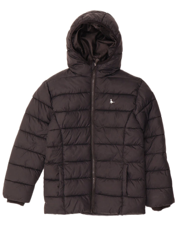 Jack Wills Boys Hooded Padded Jacket 9-10 Years Black Polyamide