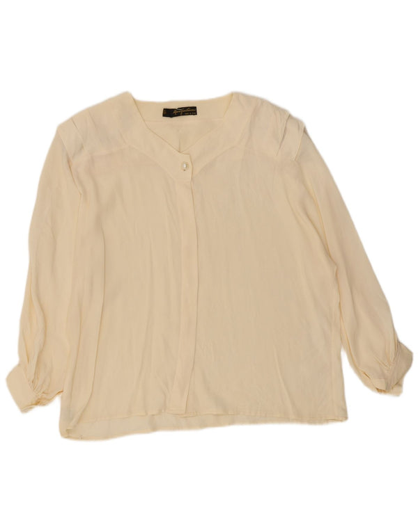 Bluză cămașă cu mâneci 3/4 pentru femei Mario Pucci Cecconi IT 46 Large Off White