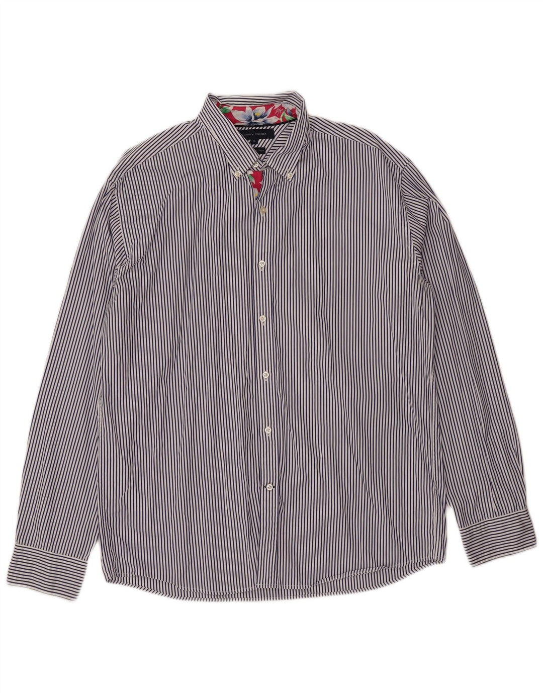 Cămașă pentru bărbați Tommy Hilfiger XL, bumbac cu dungi albastre