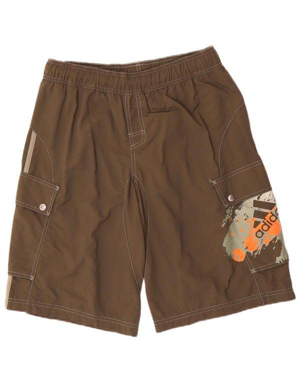 Pantaloni scurți grafic cargo ADIDAS pentru bărbați, medii W32, maro, nailon