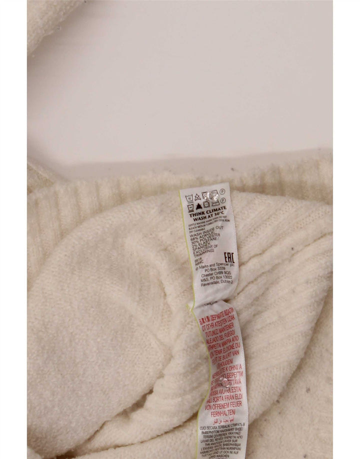 Marks & Spencer Pulover oversized cu gât rulat pentru femei UK 10 Small White