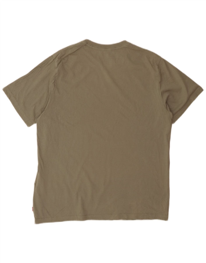 LEVI'S Mens Relaxed Graphic T-Shirt Top Large Khaki Cotton