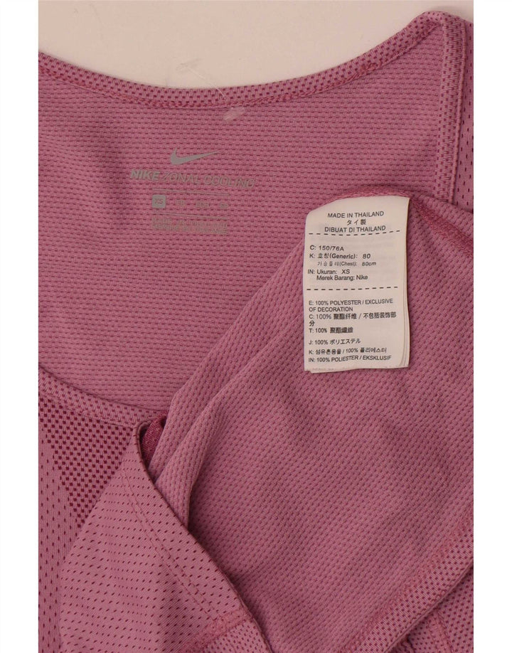 Top pentru femei Nike cu mânecă lungă UK 6 XS roz poliester