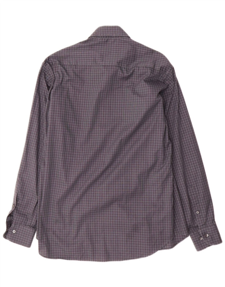 Cămașă pentru bărbați Yves Saint Laurent Mărimea 40 15 3/4 Medium Gri Gingham
