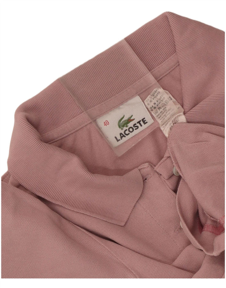 Tricou polo crop Lacoste pentru femei Mărimea 40 bumbac roz mediu