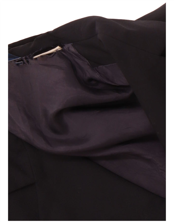 Jachetă pentru femei VINTAGE cu 3 nasturi IT 46 Lână mare albastru bleumarin