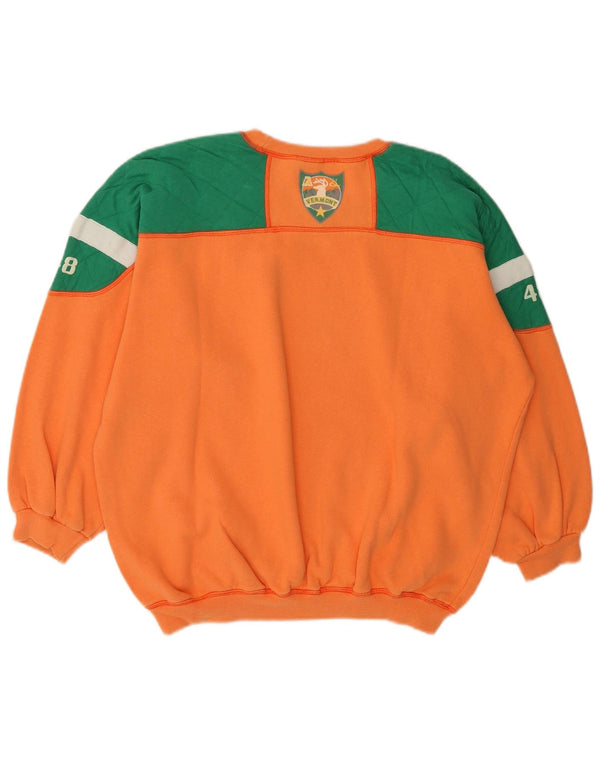 Pulover cu grafic pentru femei By American UK 22 3XL Orange Colorblock