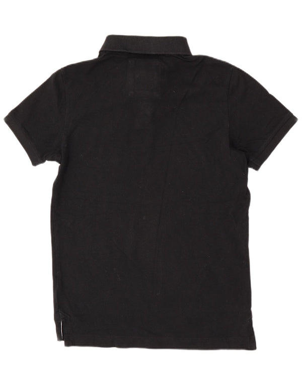 Tricou polo Rugby Superdry pentru bărbați, bumbac mediu negru