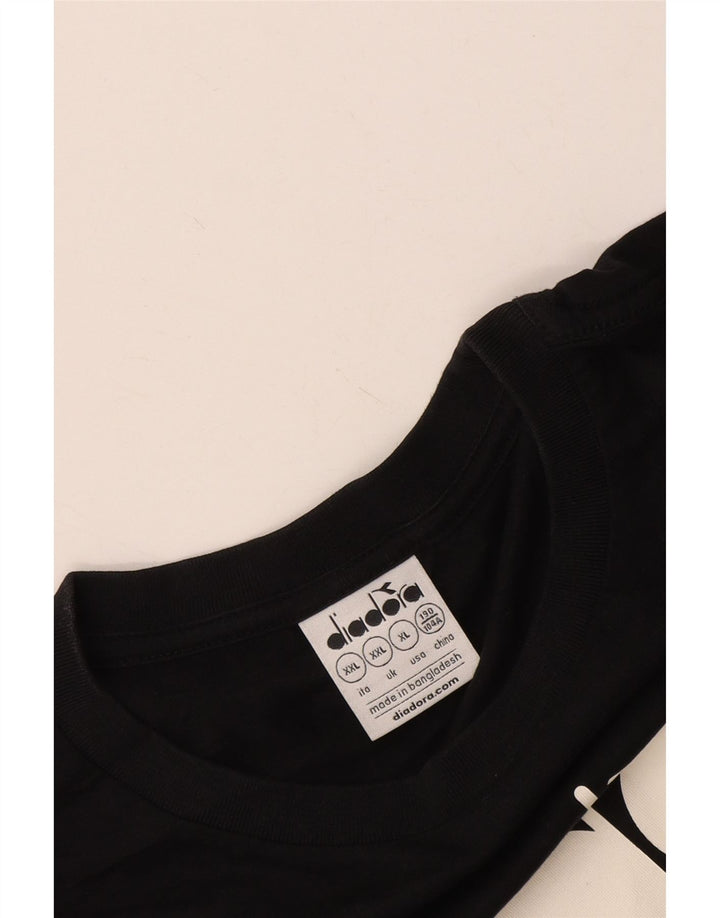 Tricou grafic pentru bărbați Diadora Top 2XL Negru