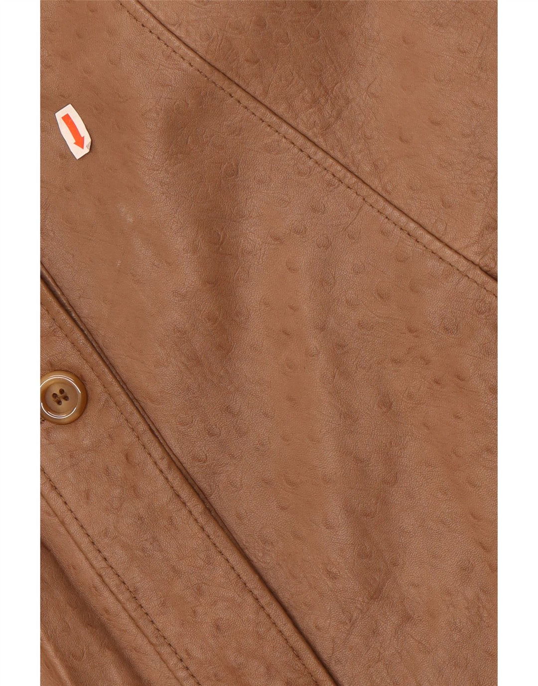 Palton supradimensionat din piele vintage pentru femei EU 40 din piele medie bej