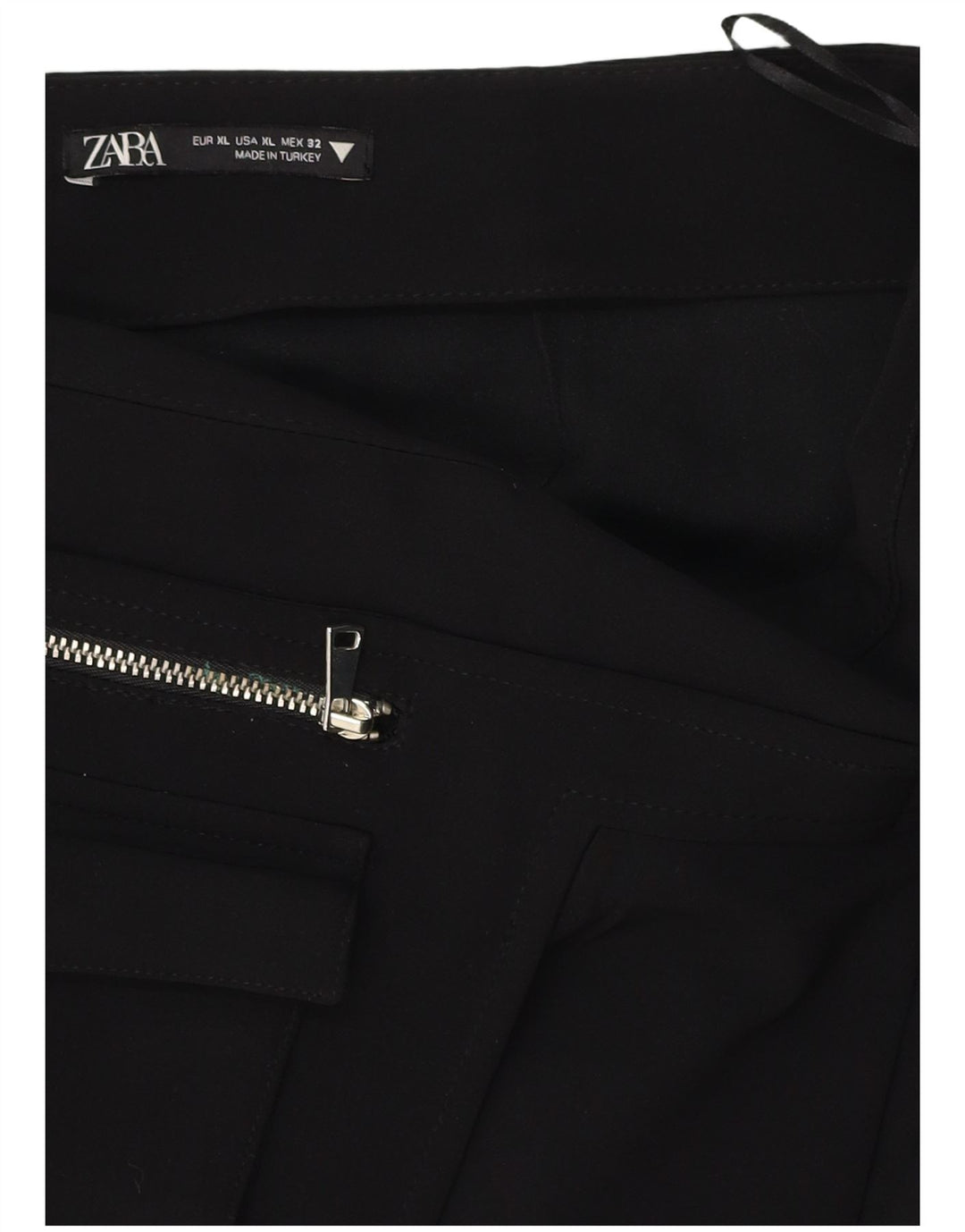 Fustă mini pentru femei cu talie înaltă ZARA XL W32 poliester negru