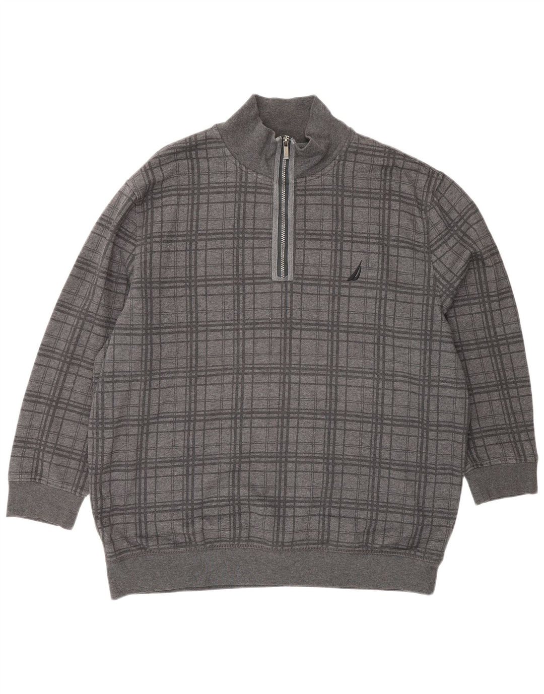 Pulover pentru bărbați Nautica, cu fermoar, cu gât, 2XL, gri