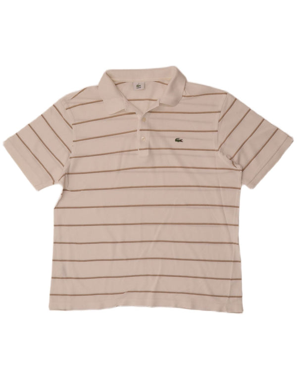 Tricou polo Lacoste pentru bărbați Mărimea 6 XL Bumbac cu dungi albe