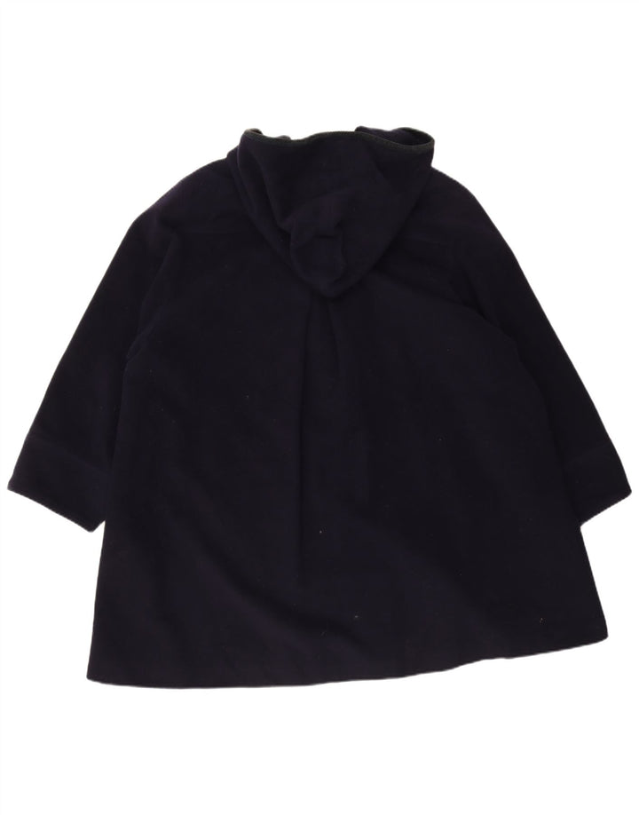 Duffle Coat supradimensionat pentru femei Vintage cu glugă IT 42 Mediu Lână bleumarin