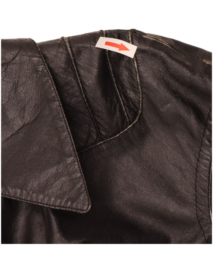 Geaca din piele vintage fete 11-12 ani XL negru