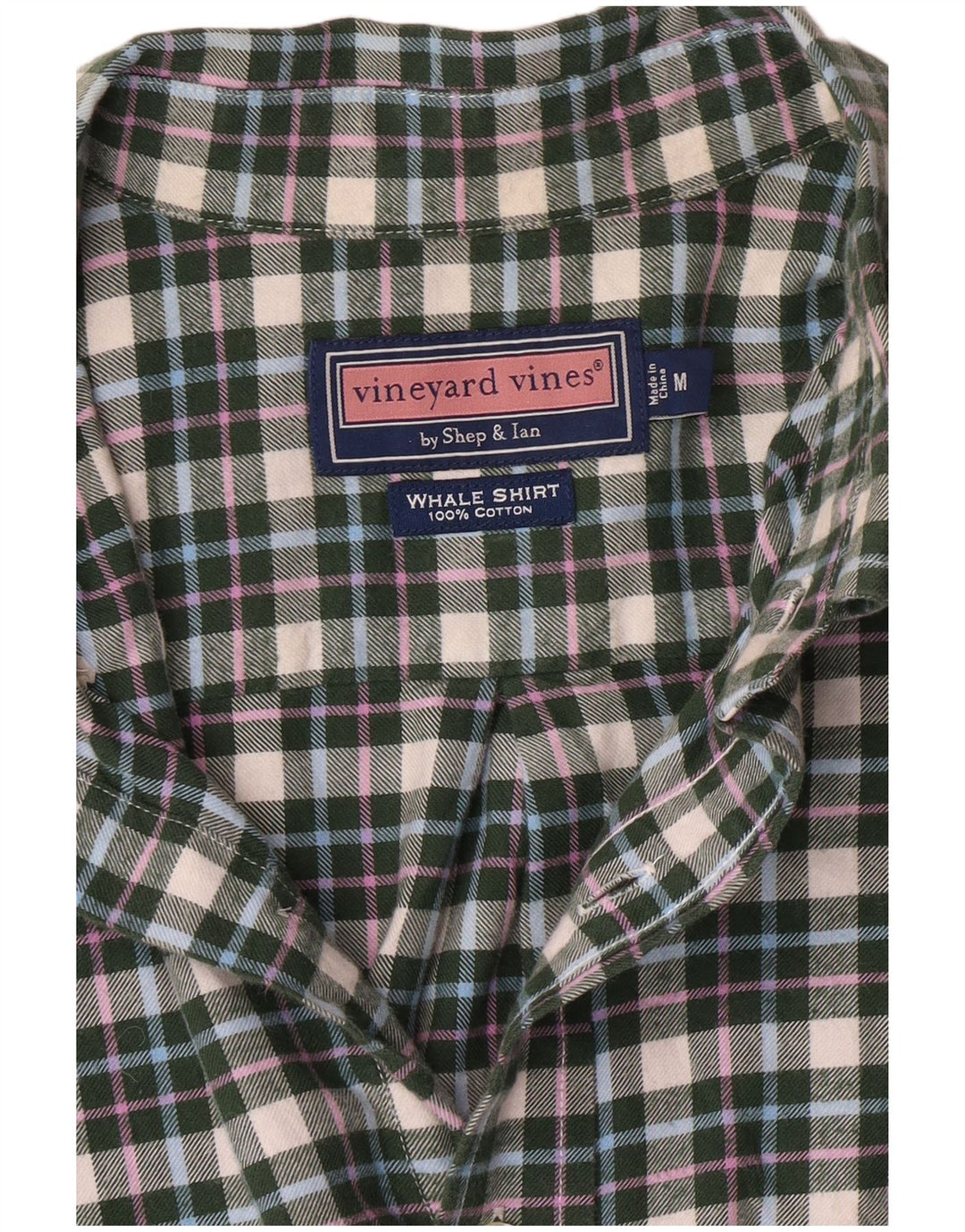 Cămașă de flanel pentru bărbați Vineyard Vines, verde mediu, din bumbac preppy