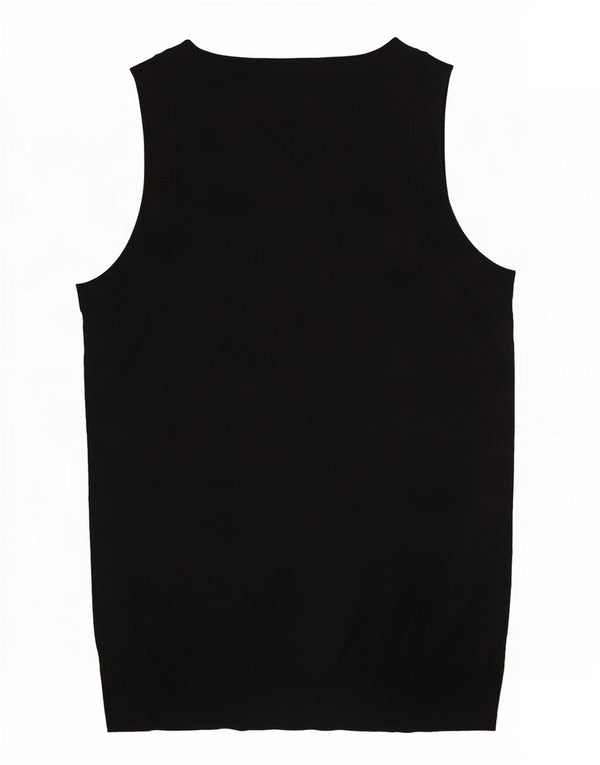 Vesta Zara Femei Tank Top UK 10 Small Black Viscose