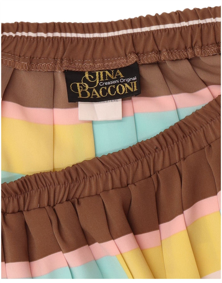 Fusta plisată pentru femei Gina Bacconi UK 16 Large W32 Brown Geometric Classic