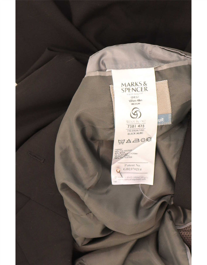 Jachetă pentru bărbați Marks & Spencer cu 3 nasturi, UK 48 2XL, poliester negru