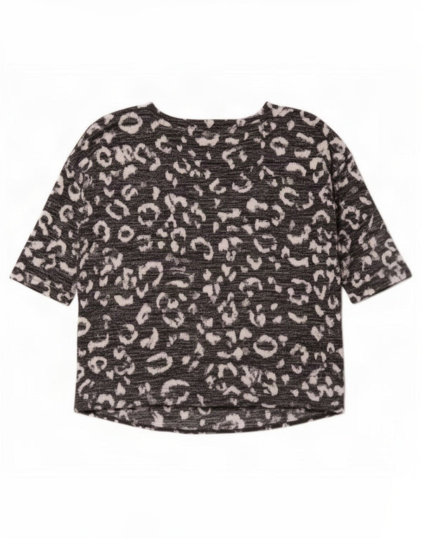 Marks & Spencer Top pentru femei cu mâneci 3/4 UK 16, mare, negru, imprimeu cu animale