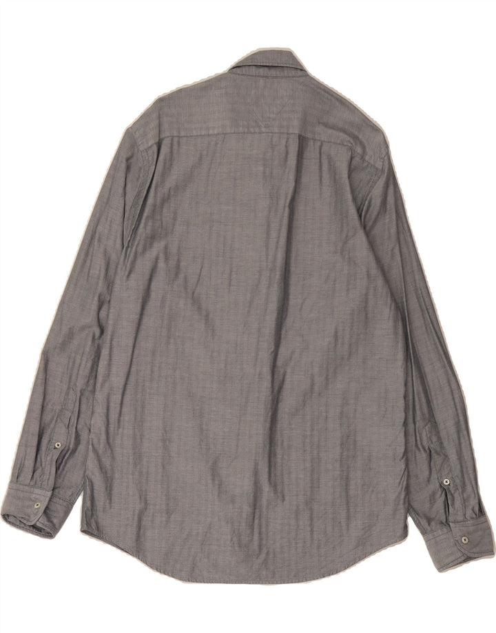 TOMMY HILFIGER Mens Regular Fit Shirt Large Grey Cotton Vintage Tommy Hilfiger and Second-Hand Tommy Hilfiger from Messina Hembry 