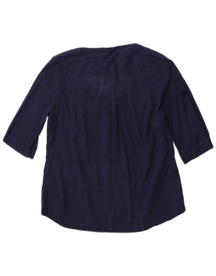 Bluză EDDIE BAUER pentru femei, cu mâneci 3/4, UK 18 XL, bumbac, albastru bleumarin