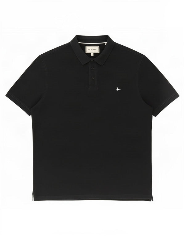 Tricou polo Jack Wills pentru bărbați, cu tăiere clasică, XL, bumbac negru