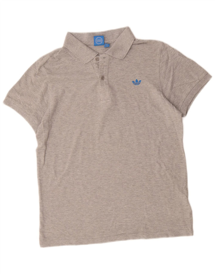 Tricou polo Adidas pentru bărbați, bumbac cu pete gri mediu