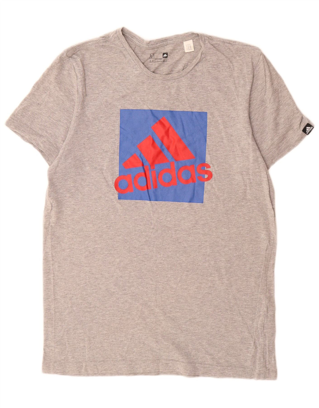 Tricou grafic pentru bărbați Adidas Top Mediu Gri, bumbac cu pete