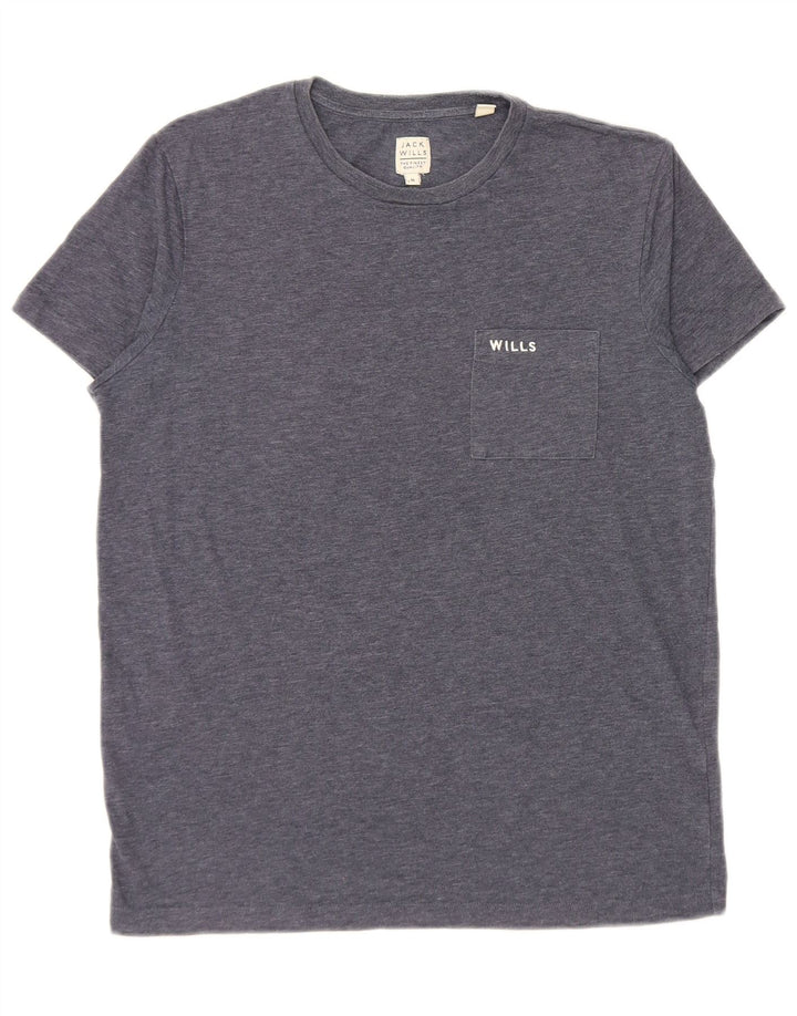 Tricou Jack Wills pentru bărbați Top mediu din bumbac cu pete albastru bleumarin