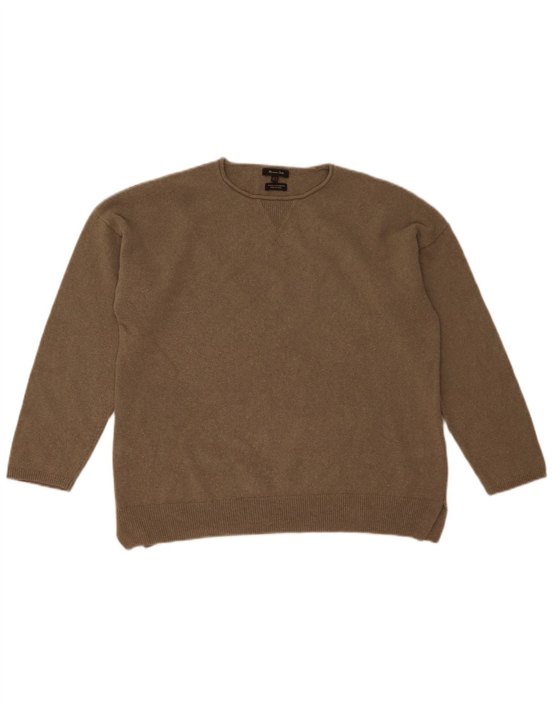 Pulover pentru femei Massimo Dutti cu gât de barcă UK 14 Lână gri mediu