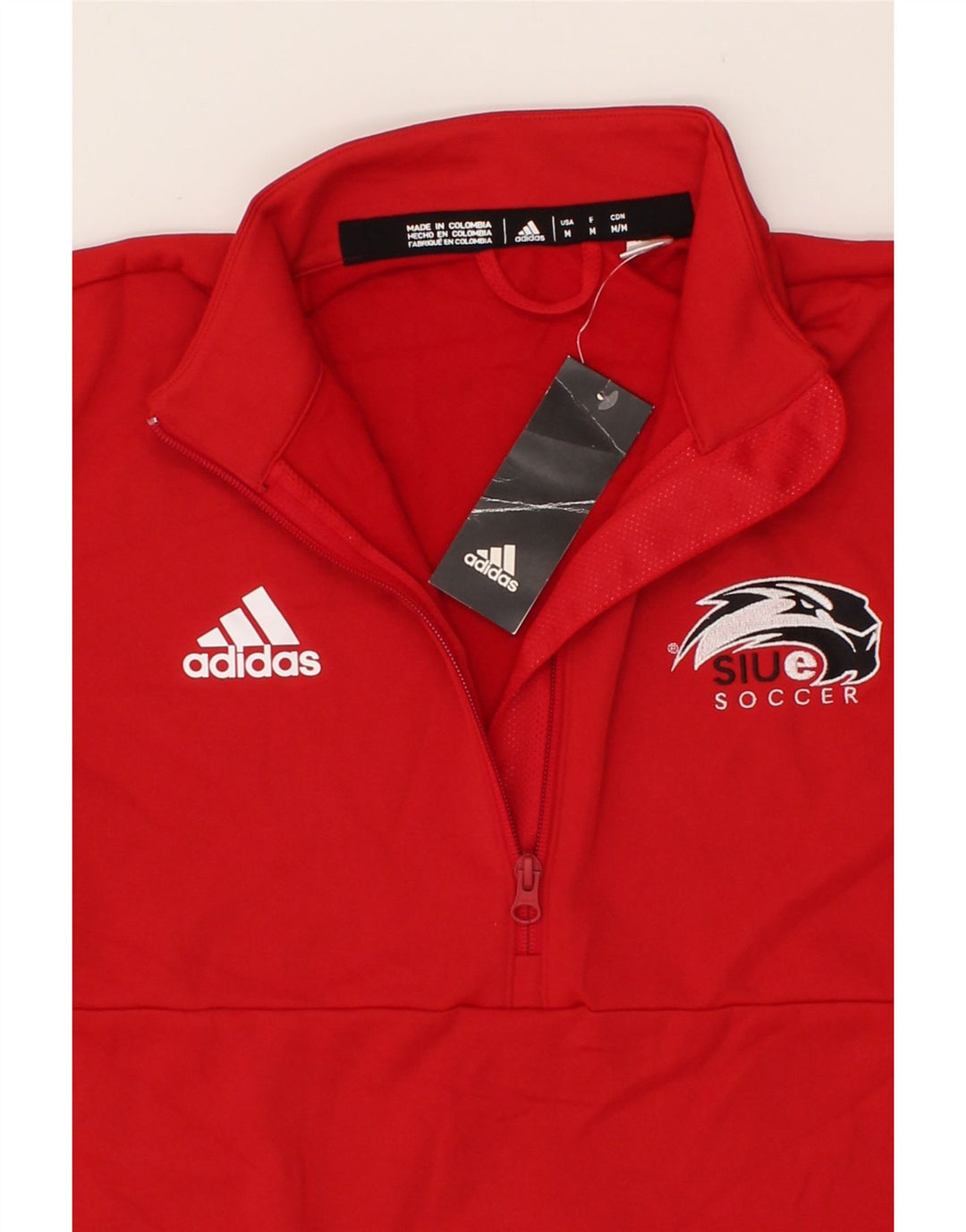 ADIDAS Mens Pullover Tracksuit Top Medium Red Polyester Vintage Adidas and Second-Hand Adidas from Messina Hembry 