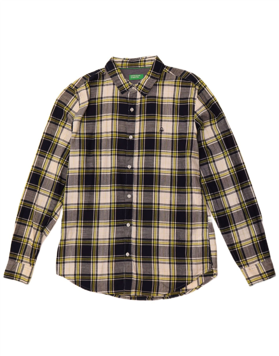 Cămașă Benetton pentru bărbați în carouri, mare, albastru bleumarin, bumbac