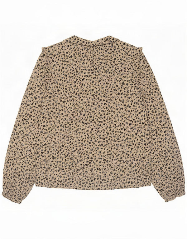 Marks & Spencer Bluză cu mânecă lungă pentru femei UK 14 Medium Beige Floral