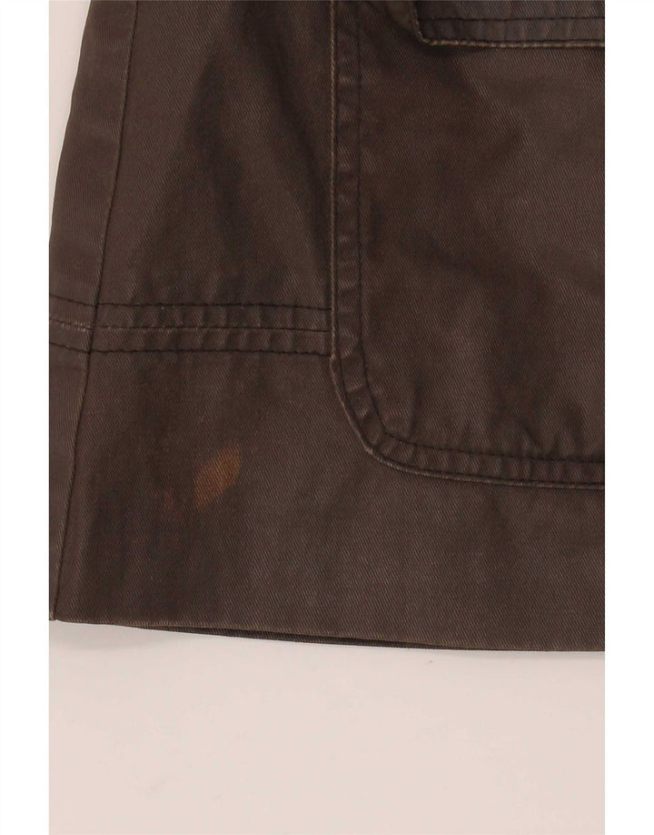 Jachetă ceară supradimensionată cu glugă pentru femei Miss Selfridge UK 10 mic, maro, check