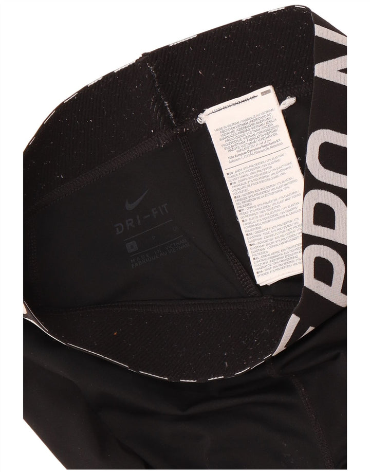 Leggings cu grafice Nike Dri Fit pentru femei UK 8 Poliester negru mic