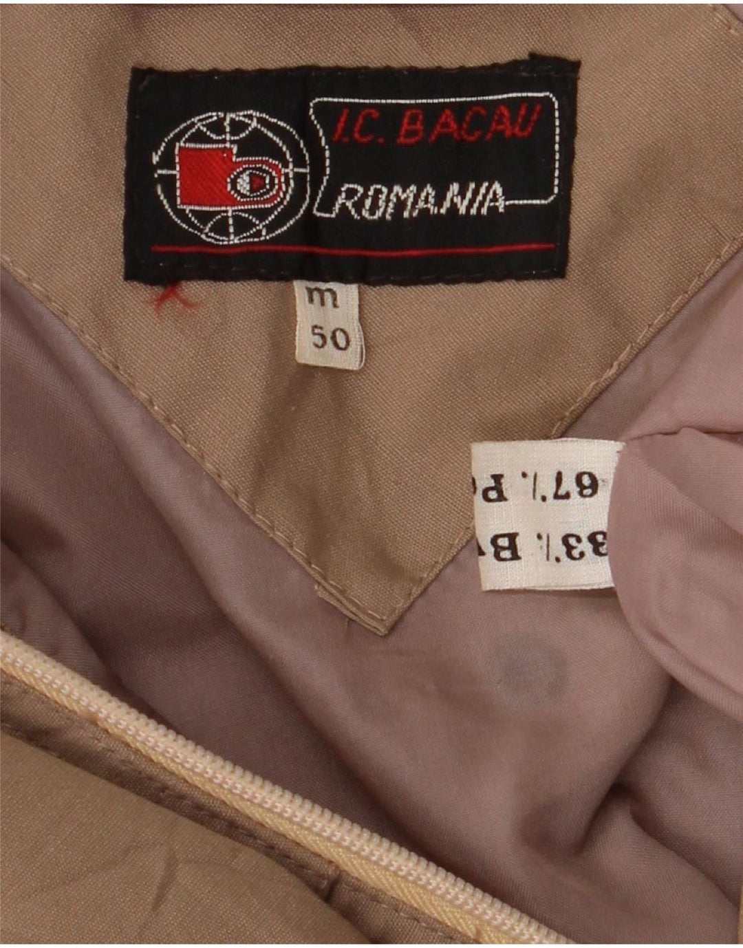 Jachetă bomber supradimensionată pentru bărbați vintage EU 50, mare, maro, bumbac