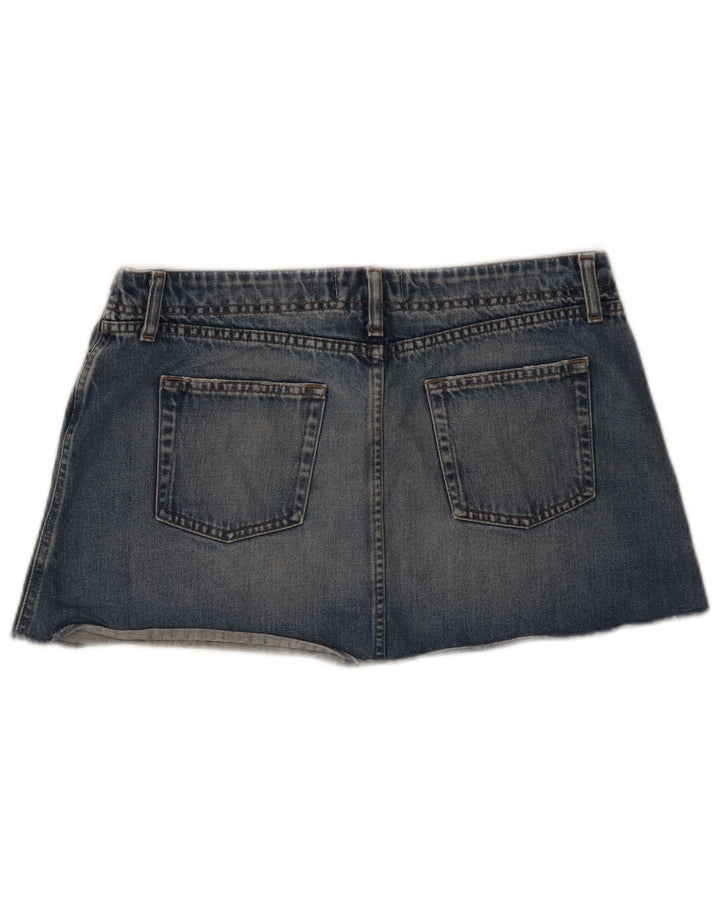 Fusta mini din blugi pentru femei Benetton IT 46 Large W32 Blue Bumbac