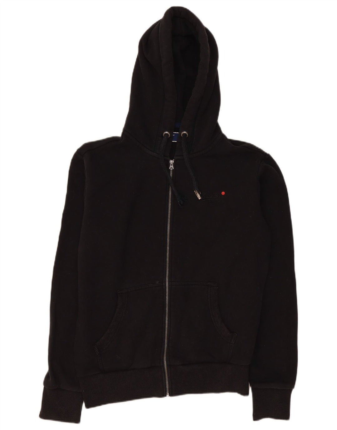 Pulover Superdry pentru bărbați, cu fermoar, bumbac, negru
